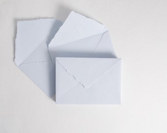 6.4" x 9" (C5), Sky Blue Handmade Cotton Deckle Edge Envelopes // Invitation Envelopes, Fine Art Wedding, Wedding Envelopes, C5 Envelopes