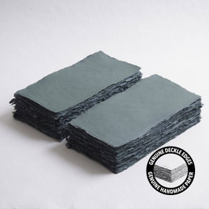 4,3" x 8,7" 300 g/m², carta con bordo deckle verde scuro // carta di cotone, carta per inviti, matrimonio d'arte, carta per calligrafia, carta fatta a mano