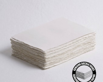 5" x 7" 300 gsm, Blush Handmade Cotton Deckle Edge Paper // Fine Art Wedding, Invitation Paper, Calligraphy Paper, Deckled Edge Paper