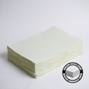 8,3" x 11,7" (A4) 300 g/m², carta con bordo deckle verde salvia // carta di cotone, carta per inviti, matrimonio d'arte, carta per calligrafia