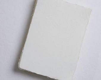 5.7" x 8.2" (A5) 300 gsm, Ivory Handmade Cotton Deckle Edge Paper // Fine Art Wedding, Invitation Paper, Calligraphy Paper, Cotton Paper
