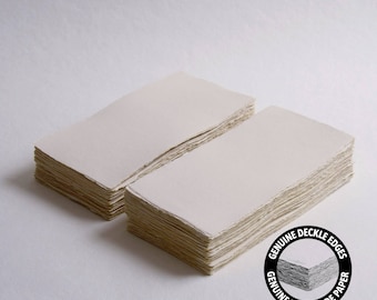 4.3" x 8.7" 300 gsm, Blush Handmade Cotton Deckle Edge Paper // Fine Art Wedding, Invitation Paper, Calligraphy Paper, Deckled Edge Paper