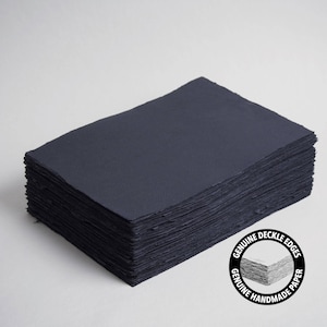 8.3" x 11.7" (A4) 300 gsm, Papel de borde de deckle negro // Papel de algodón, Papel de invitación, Boda de bellas artes, Papel de caligrafía, Papel hecho a mano
