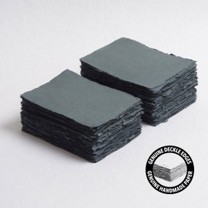 4,875" x 3,5" (4 barre) 300 g/m², carta con bordo deckle verde scuro // carta di cotone, carta per inviti, matrimonio d'arte, carta per calligrafia