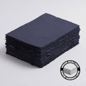 5,8" x 8,3" (A5) 300 g/m2, papel preto deckle edge // papel de algodão, papel para convite, casamento de belas artes, papel para caligrafia, papel feito à mão