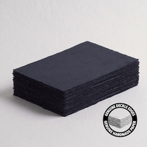 5" x 7" 200 gsm, Black Deckle Edge Paper // Cotton Paper, Invitation Paper, Fine Art Wedding, Calligraphy Paper, Deckled Edge Paper