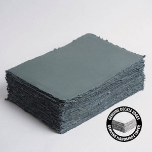 8,3" x 11,7" (A4) 200 g/m², carta con bordo deckle verde scuro // carta di cotone, carta per inviti, matrimonio d'arte, carta per calligrafia