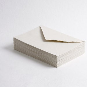 6.4" x 9" (C5), Light Sand Deckle Edge Envelopes // Invitation Envelopes, Cotton Envelopes, Fine Art Wedding, Wedding Envelopes