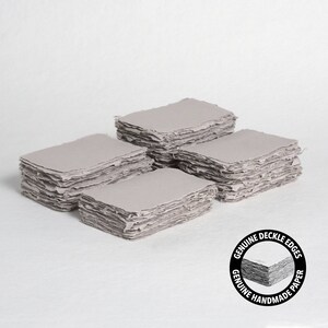 3,5" x 2,25" (cartão de lugar) 300 g/m2, papel cinza claro Deckle Edge // papel de algodão, papel para convite, casamento de belas artes, papel para caligrafia