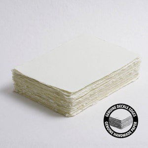 5,8” x 8,3” (A5) 200 g/m², carta con bordo avorio, carta cotone, carta per inviti, nozze d’arte, carta per calligrafia, carta fatta a mano