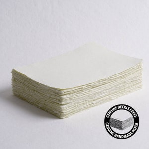 5" x 7" 200 gsm, Papel de borde de deckle marfil // Papel de algodón, Papel de invitación, Boda de bellas artes, Papel de caligrafía, Papel de borde engalanado