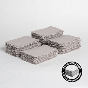 3,5" x 2,25" (cartão de lugar) 200 g/m2, papel Deckle Edge cinza claro // papel de algodão, papel para convite, casamento de belas artes, papel para caligrafia