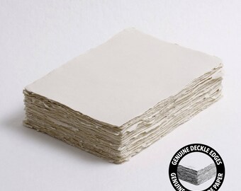 5.7" x 8.2" (A5) 300 gsm, Light Sand Handmade Cotton Deckle Edge Paper // Fine Art Wedding, Invitation Paper, Calligraphy Paper