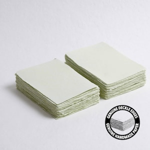 4,1" x 5,8" (A6) 300 g/m², carta con bordo deckle verde salvia // carta di cotone, carta per inviti, matrimonio d'arte, carta per calligrafia