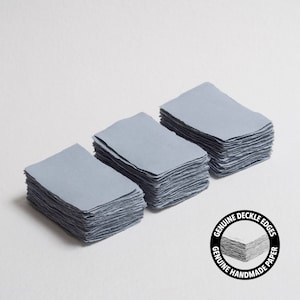 3.5" x 2.25" (Place card) 200 gsm, Dusty Blue Deckle Edge Paper // Cotton Paper, Invitation Paper, Fine Art Wedding, Calligraphy Paper