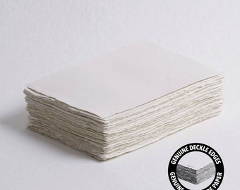 5" x 7" 200 gsm, Blush Handmade Cotton Deckle Edge Paper // Fine Art Wedding, Invitation Paper, Calligraphy Paper, Deckled Edge Paper