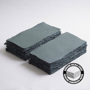 4,3” x 8,7” 200 g/m², carta con bordo verde scuro, carta cotone, carta per inviti, nozze d’arte, carta per calligrafia, carta fatta a mano