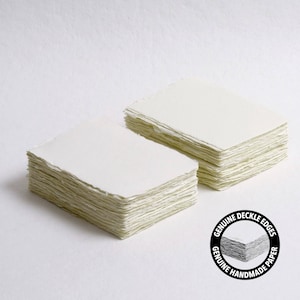 4.875" x 3.5" (4-Bar) 300 gsm, Ivory Deckle Edge Paper // Cotton Paper, Invitation Paper, Fine Art Wedding, Calligraphy Paper