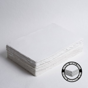 200 g/m², weißes Büttenpapier // Baumwollpapier, Einladungspapier, Fine Art Hochzeit, Kalligraphiepapier, handgeschöpftes Papier
