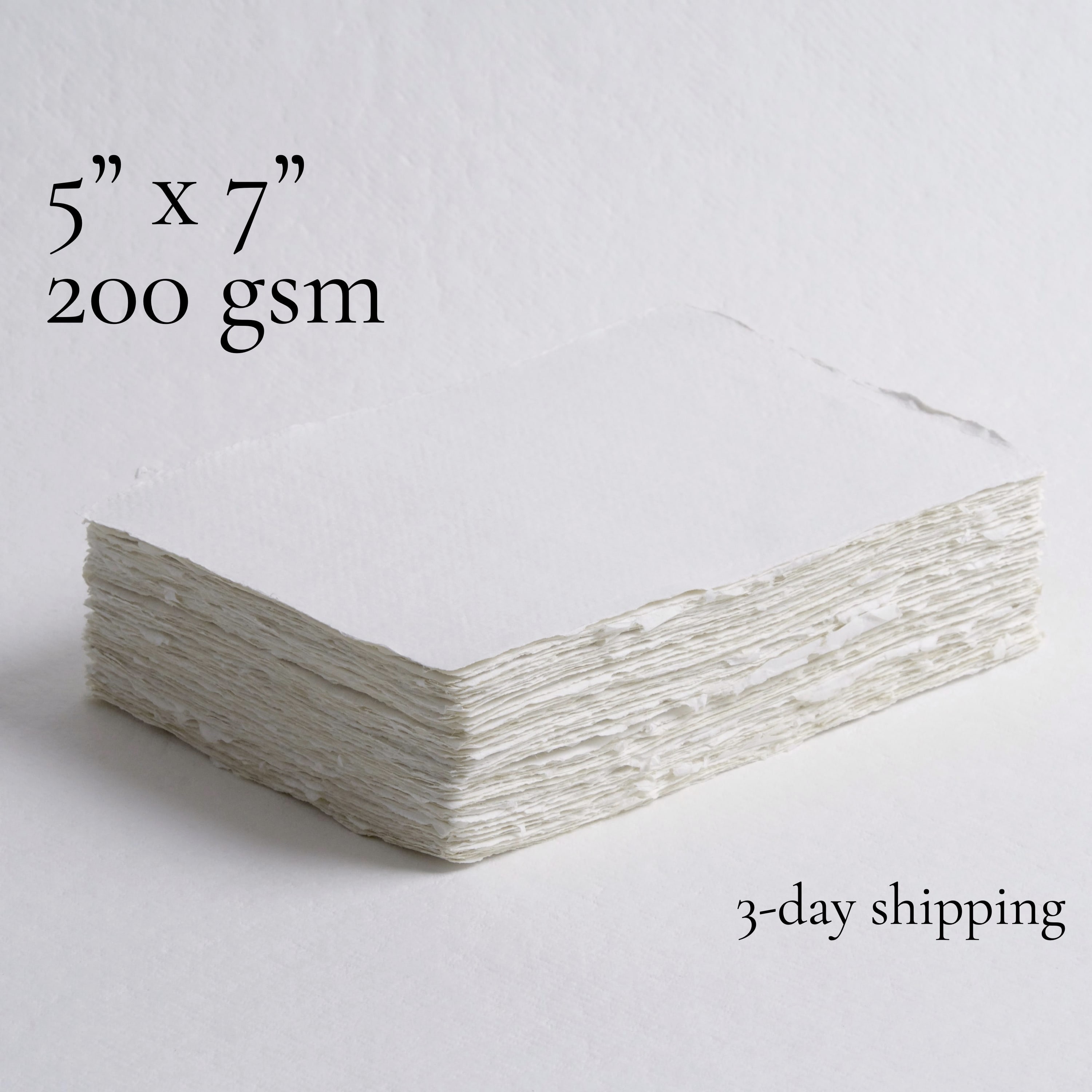 Handmade Cotton Rag Paper L Pack of 25 L 8.5 X 11'' L Handmade Paper L Watercolor  Paper L Deckled Edge Cotton Paper 