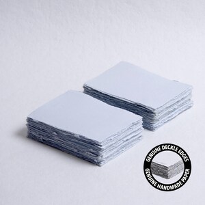 4,875" x 3,5" (4 barras) 200 g/m2, papel de borda Deckle azul celeste // papel de algodão, papel para convite, casamento de belas artes, papel para caligrafia