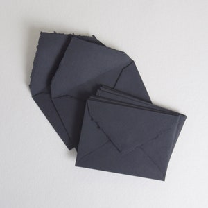 5.25" x 7.25", Sobres de borde de cubierta negra // Sobres de invitación, Sobres de algodón, Boda de bellas artes, Sobres de boda, Sobres RSVP