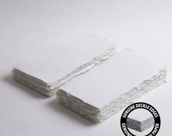 Papel de algodón blanco hecho a mano de 4,3" x 8,7" y 200 g/m² // Papel de bellas artes para bodas, invitaciones, caligrafía y otros usos artísticos.