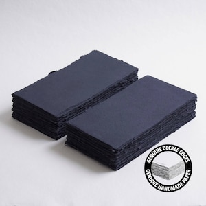 300 g/m², zwart papier met deckle-randen //katoenpapier, uitnodigingspapier, fine-art bruiloft, kalligrafiepapier, papier met deckled edge