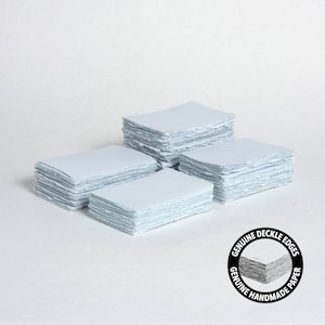 3,5" x 2,25" (cartão de lugar) 300 g/m2, papel de borda azul celeste // papel de algodão, papel de convite, casamento de belas artes, papel de caligrafia