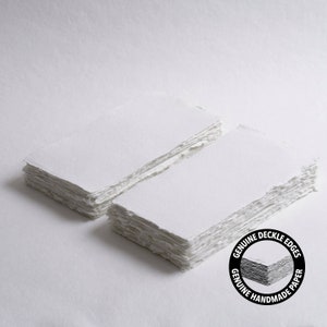 4,3" x 8,7" 300 g/m², carta bianca con bordo a ponte // carta di cotone, carta per inviti, matrimonio d'arte, carta per calligrafia, carta con bordo a ponte
