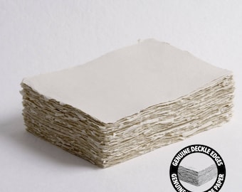 5&quot; x 7&quot; 200 gsm, Light Sand Deckle Edge Paper // Cotton Paper, Invitation Paper, Fine Art Wedding, Calligraphy Paper, Deckled Edge Paper