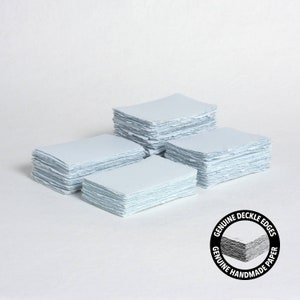 3,5" x 2,25" (cartão de lugar) 200 g/m2, papel de borda azul celeste // papel de algodão, papel para convite, casamento de belas artes, papel para caligrafia
