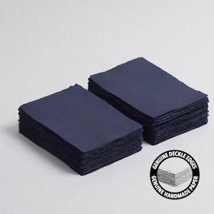 4,1” x 5,8” (A6) 300 g/m², carta con bordo blu scuro, carta cotone, carta per inviti, nozze d’arte, carta per calligrafia