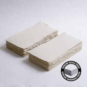 11 x 22 cm 200 g/m² cremefarbenes Büttenpapier // Baumwollpapier, Einladungspapier, Fine Art Hochzeit, Kalligraphiepapier, handgeschöpftes Papier