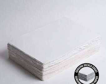 Papel de algodón blanco hecho a mano de 8,3" x 11,7" (A4), 300 g/m² // Papel de bellas artes para bodas, invitaciones, caligrafía y otros usos artísticos.