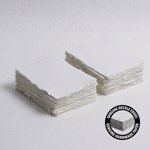 4,875" x 3,5" (4 barre) 200 g/m², carta bianca con bordo deckle // carta di cotone, carta per inviti, matrimonio d'arte, carta per calligrafia