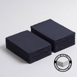 4,1" x 5,8" (A6) 300 g/m², carta con bordo nero // carta di cotone, carta per inviti, matrimonio d'arte, carta per calligrafia, carta fatta a mano