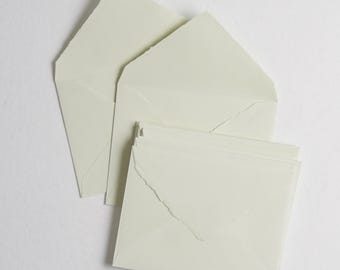 4.5" x 6.4" (C6), Sage Green Handmade Cotton Deckle Edge Envelopes // Invitation Envelopes, Fine Art Wedding, Wedding Envelopes