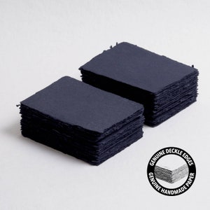 12.875 "x 3.5" (4-Balken) 200 g/m², Schwarzes Papier mit Büttenrand // Baumwollpapier, Einladungspapier, Hochzeitspapier, Kalligraphiepapier