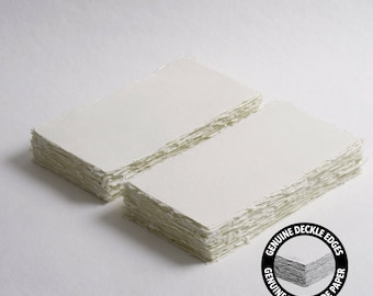 Papel de algodón hecho a mano de 4,3" x 8,7" y 200 g/m², color marfil, con bordes irregulares // Papel para bodas, invitaciones, caligrafía y otros usos artísticos.