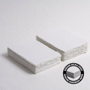 4,1" x 5,8" (A6) 300 g/m², carta bianca con bordo deckle // carta di cotone, carta per inviti, matrimonio d'arte, carta per calligrafia, carta fatta a mano