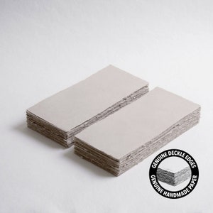 4,3” x 8,7” 200 g/m², carta con bordo grigio chiaro, carta cotone, carta per inviti, nozze d’arte, carta per calligrafia, carta fatta a mano