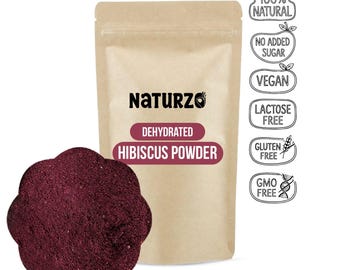 Torkat hibiskuspulver – örtte, naturlig matfärg och hälsoingrediens