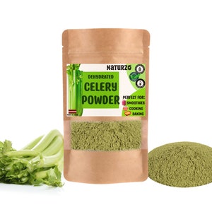 Dehydrated Celery powder dried vegetable raw 100% natural For smoothies, green juice, vegan, baking, vitamins without additives Fiber source