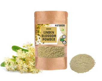 Getrocknete Lindenblütenpulver | Dehydrierte Blüten 100% natürliche Kräuter für Tee, Seifenherstellung, Kosmetik, Duftkerzen | Ohne Zusatzstoffe