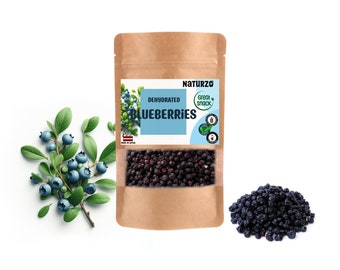 Dehydrated Wild Blueberries raw dried 100% natural. For muesli, snacks, smoothies, vegan, baking, vitamins food without additives or sugar