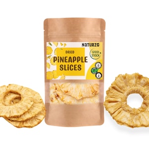 Natural Dried Pineapple slices without additives, preservatives or added sugar Ananas edible vegan non-GMO plant based decor flower rings