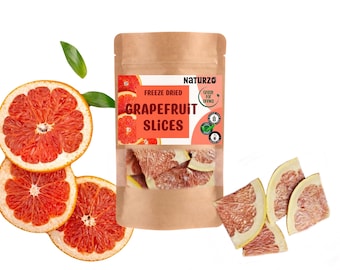 Rodajas de pomelo liofilizado sin aditivos para infusiones de bebidas, kombucha, aguas de sabores, decoración natural de tartas, batidos, bodas