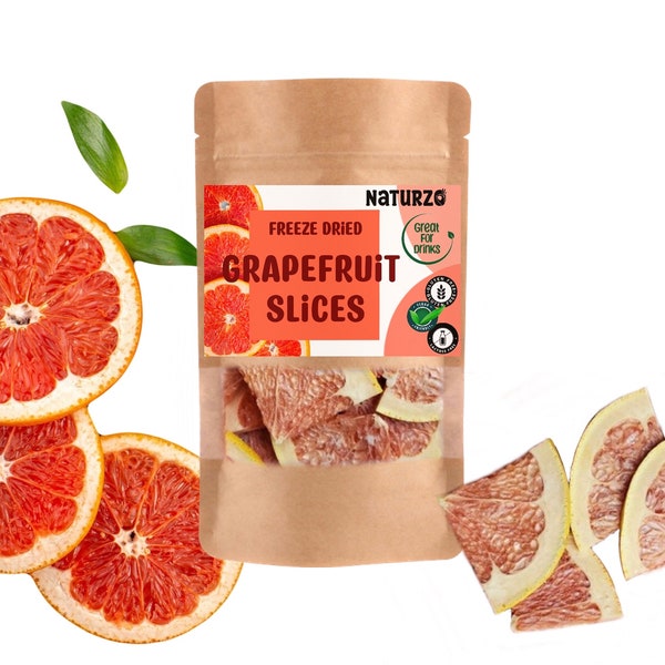 Freeze dried Grapefruit slices with no additives for drink infusion, kombucha, flavoured water, natural cake decoration, smoothies, weddings