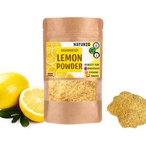Dehydrated Whole Lemon powder dried peel raw 100% natural. For smoothies, vegan, baking, vitamins food coloring without additives or sugar